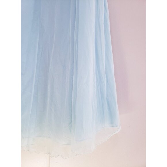 Vtg 60s Alice Maloof Women L Open Front Bed Jacket Flowy Blue Sheer Lacy Pegnoir - Picture 4 of 8